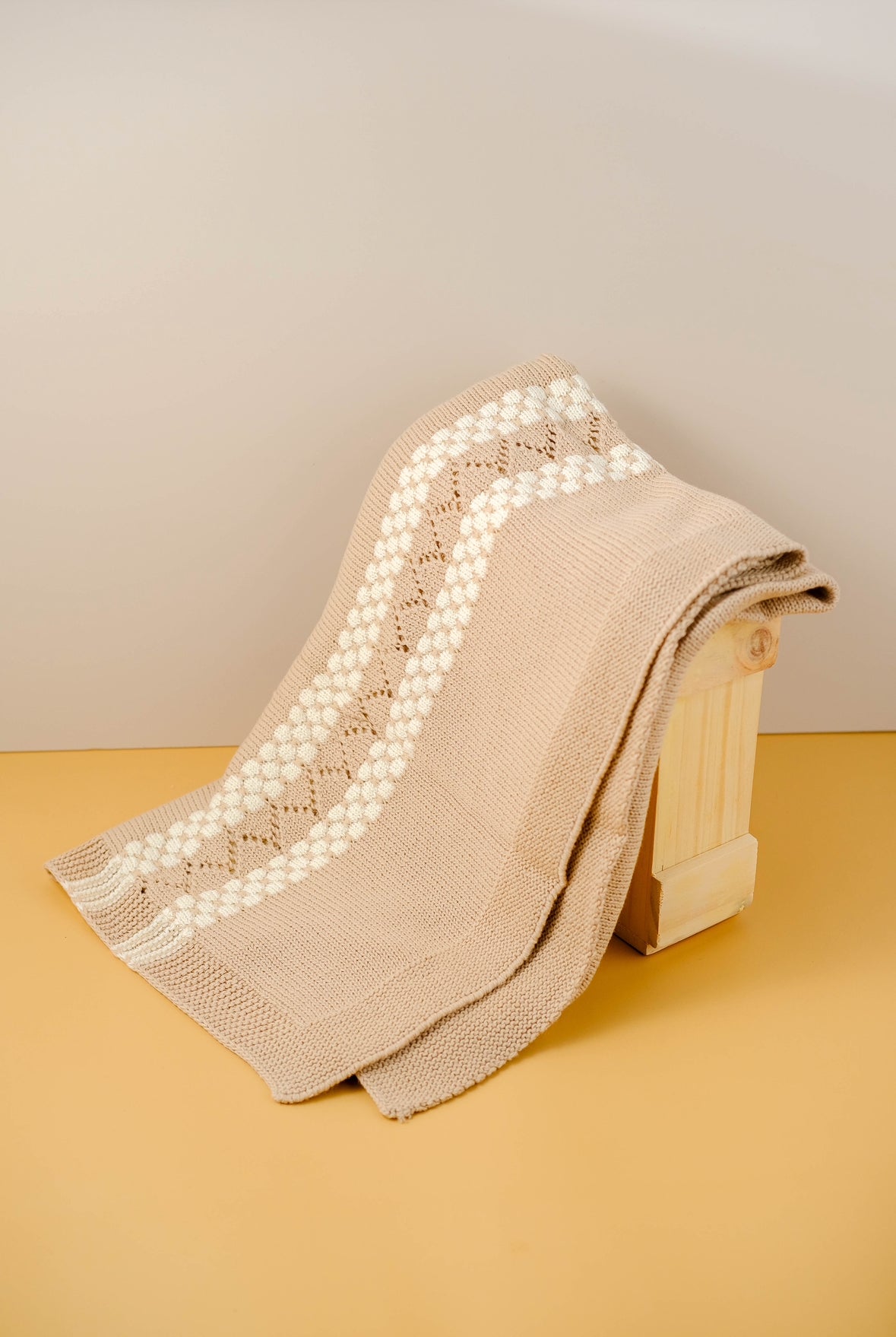 Pointelle Natural Knit Baby Blanket