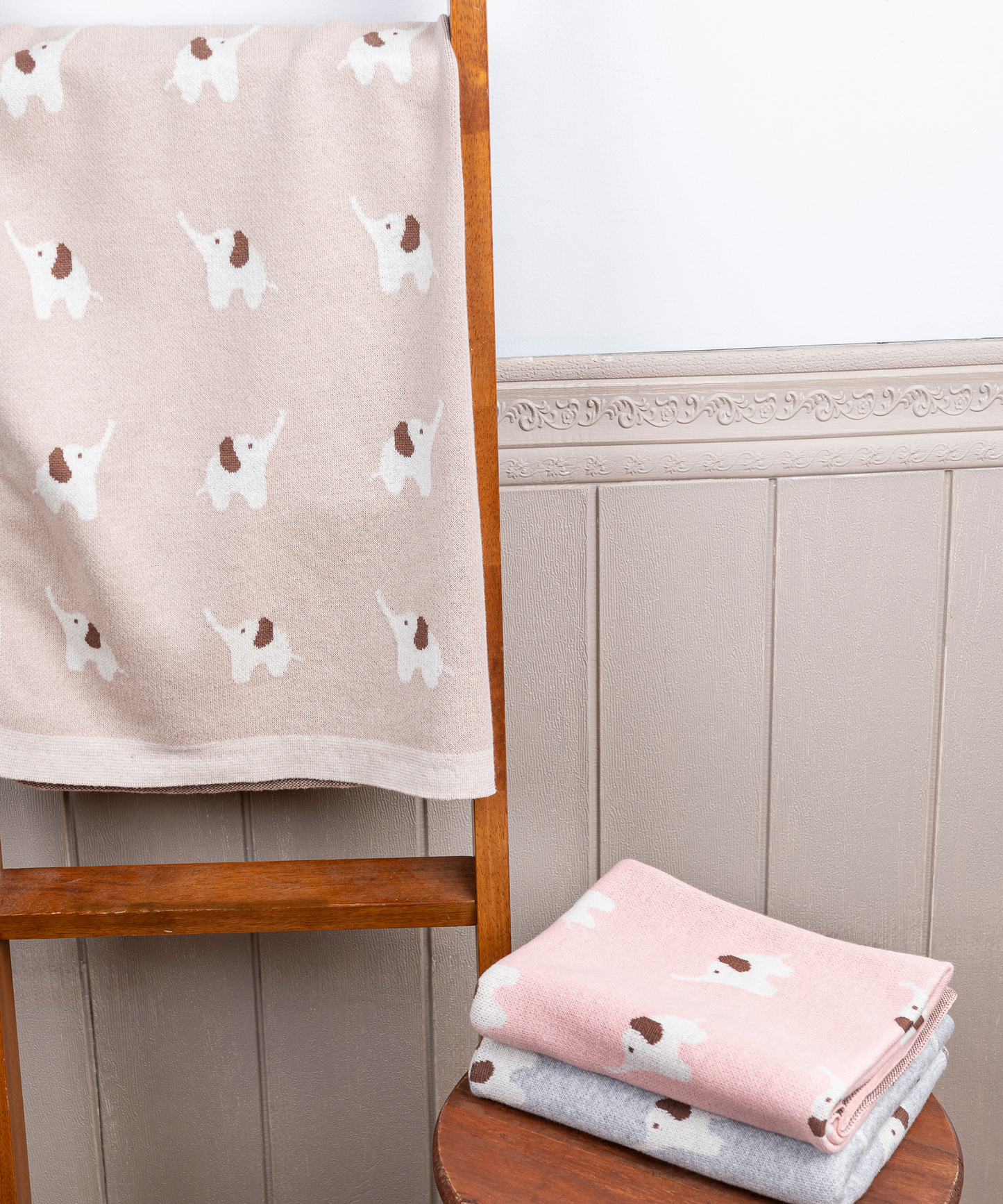 Little Elephant Cotton Knit Blanket