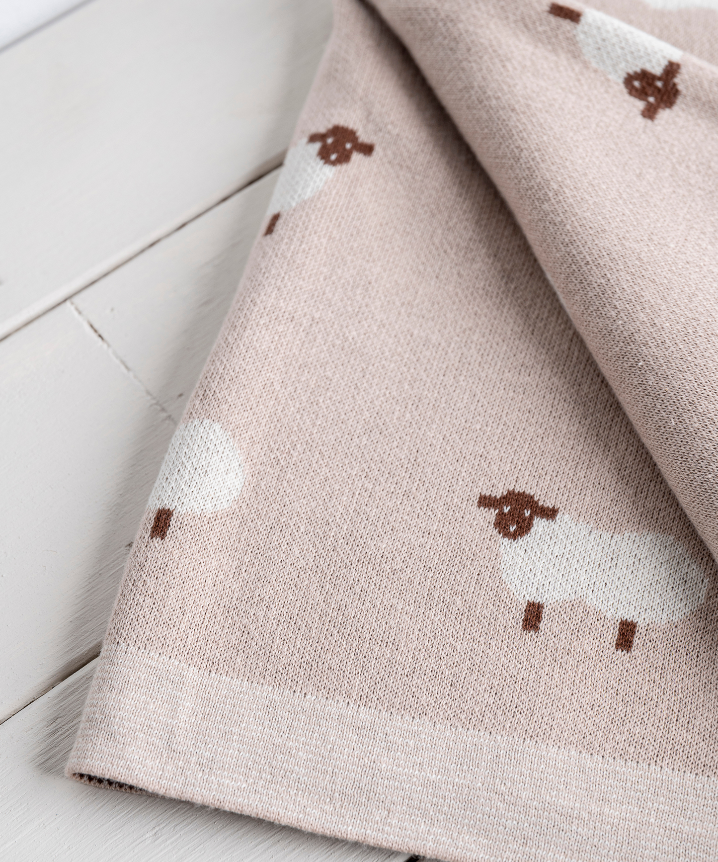 Sleepy Sheep Cotton Knit Blanket