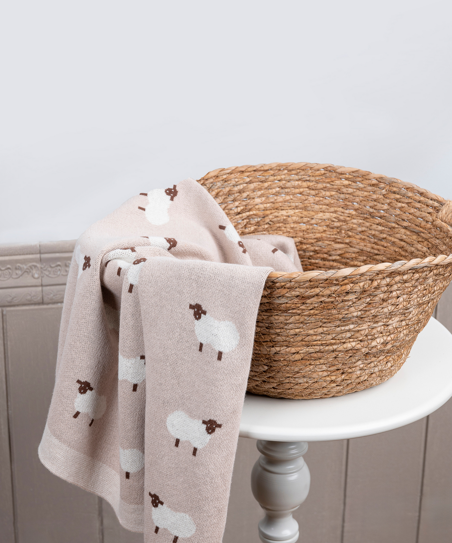 Sleepy Sheep Cotton Knit Blanket