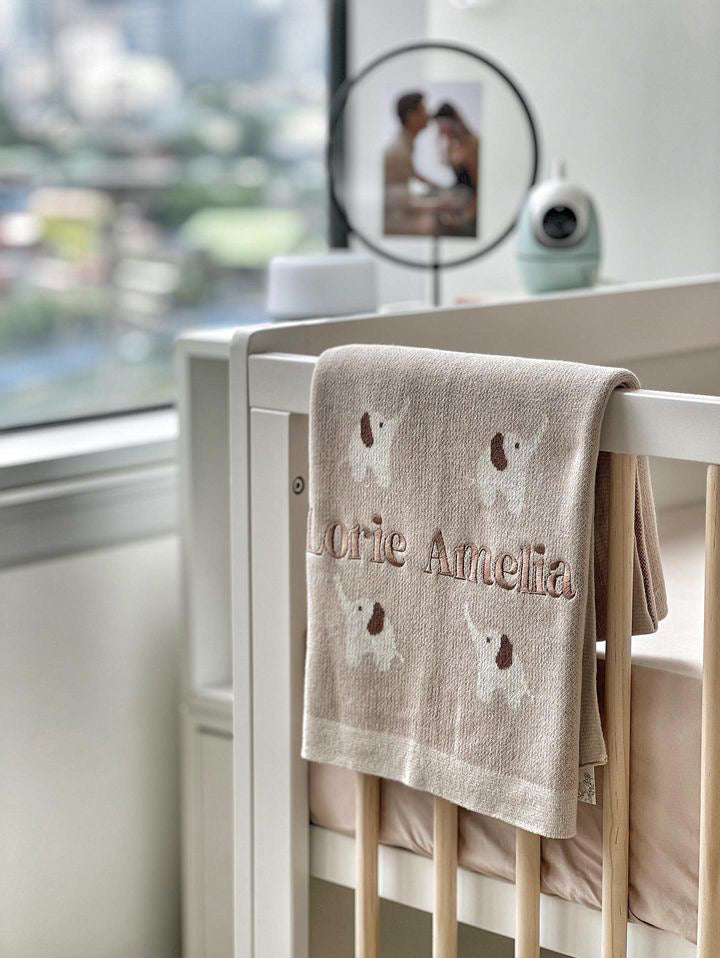 Little Elephant Cotton Knit Blanket