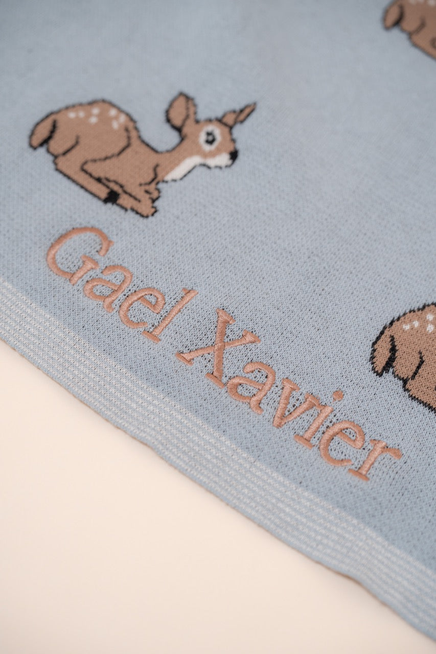 Sweet Deer Cotton Knit Blanket