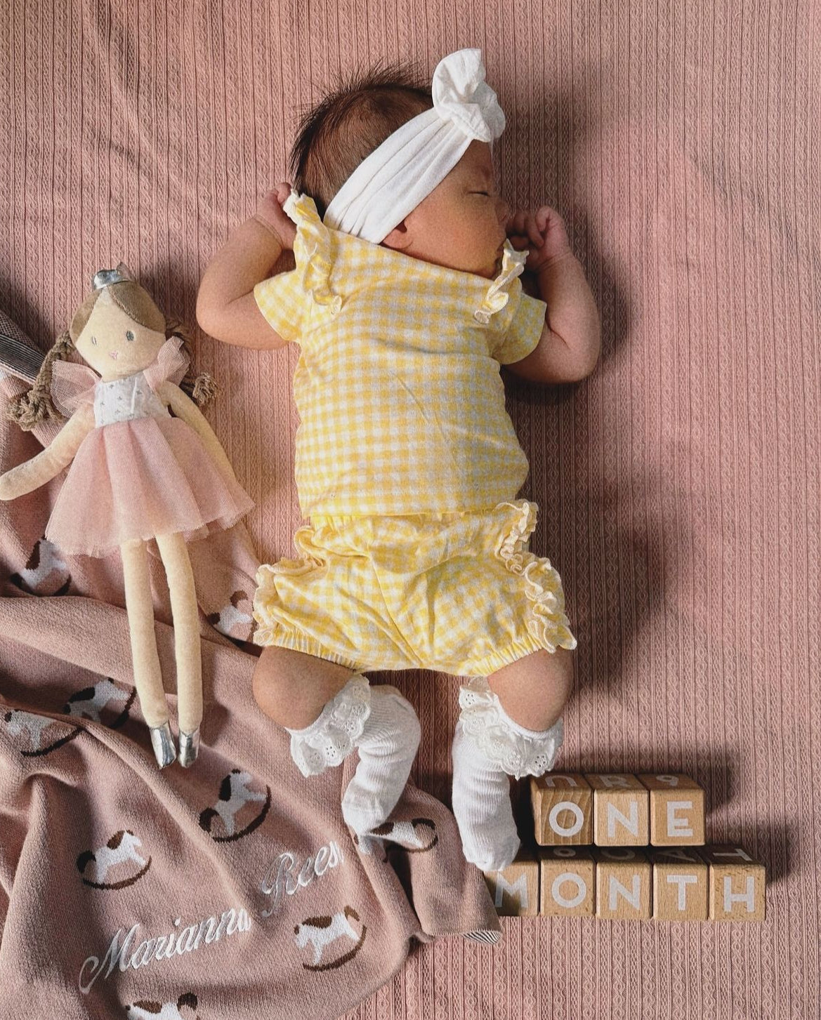 Rocking Horse Cotton Knit Blanket