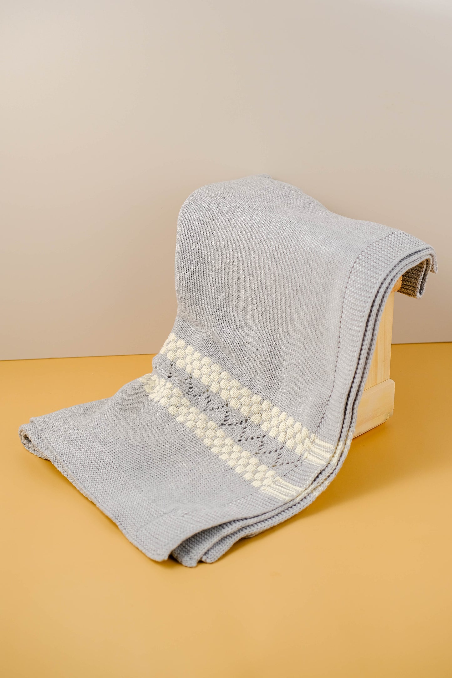 Pointelle Natural Knit Baby Blanket