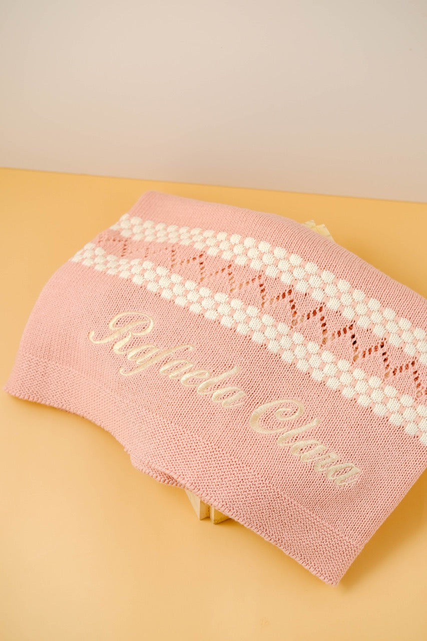 Pointelle Natural Knit Baby Blanket