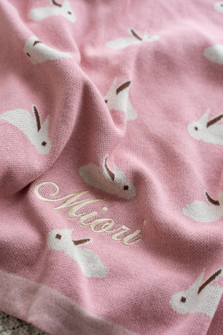 Bunny Cotton Knit Blanket