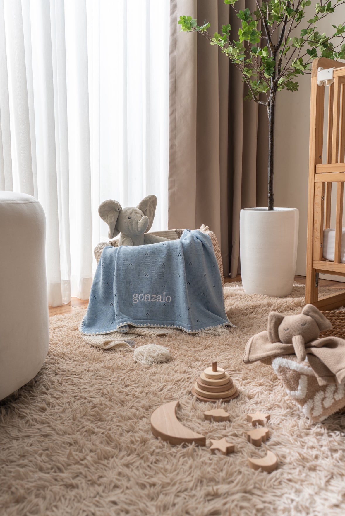 Pointelle Knit Baby Blanket