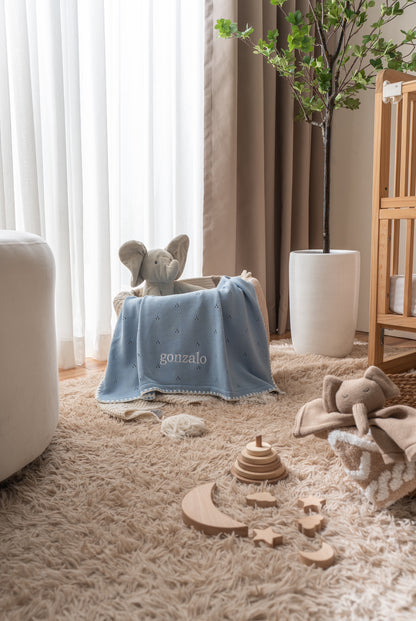 Pointelle Knit Baby Blanket