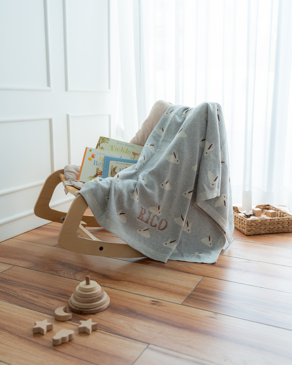 Bunny Cotton Knit Blanket