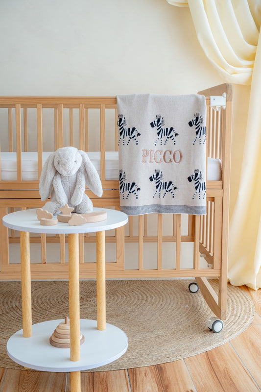 Zebra Dreams Cotton Knit Blanket