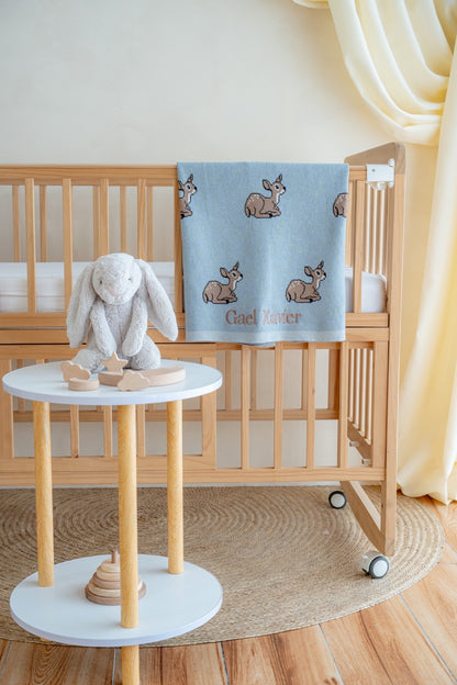 Sweet Deer Cotton Knit Blanket