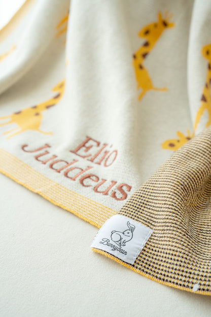 Gentle Giraffe Cotton Knit Blanket