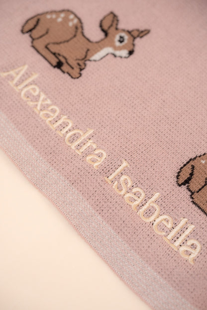 Sweet Deer Cotton Knit Blanket