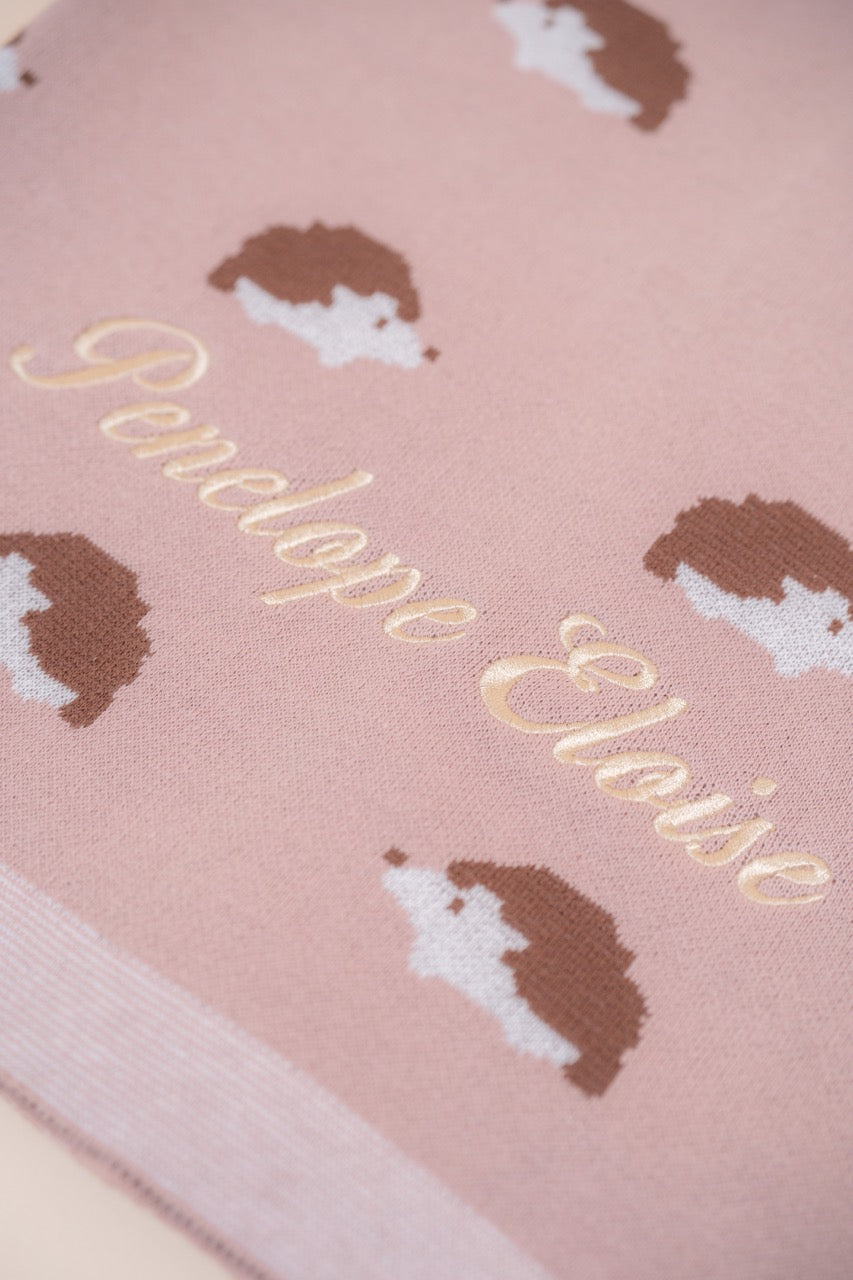Hedgehog Hugs Cotton Knit Blanket