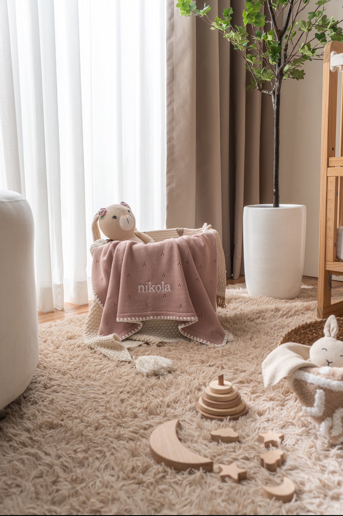 Pointelle Knit Baby Blanket
