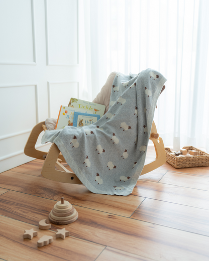 Sleepy Sheep Cotton Knit Blanket