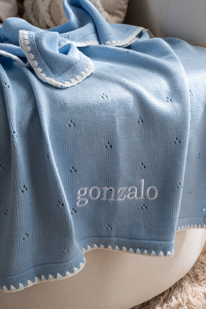 Pointelle Knit Baby Blanket