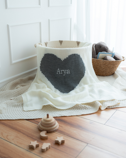 Sweetheart Knit Baby Blanket