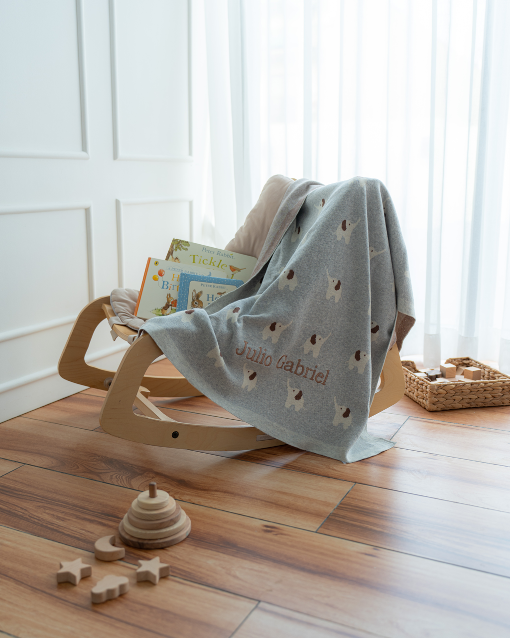 Little Elephant Cotton Knit Blanket