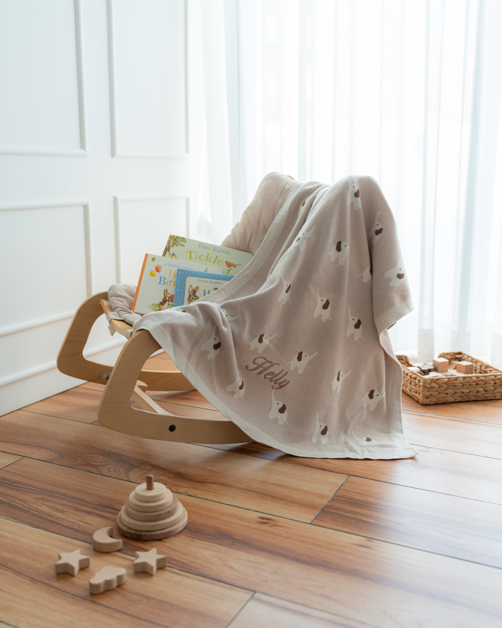 Little Elephant Cotton Knit Blanket